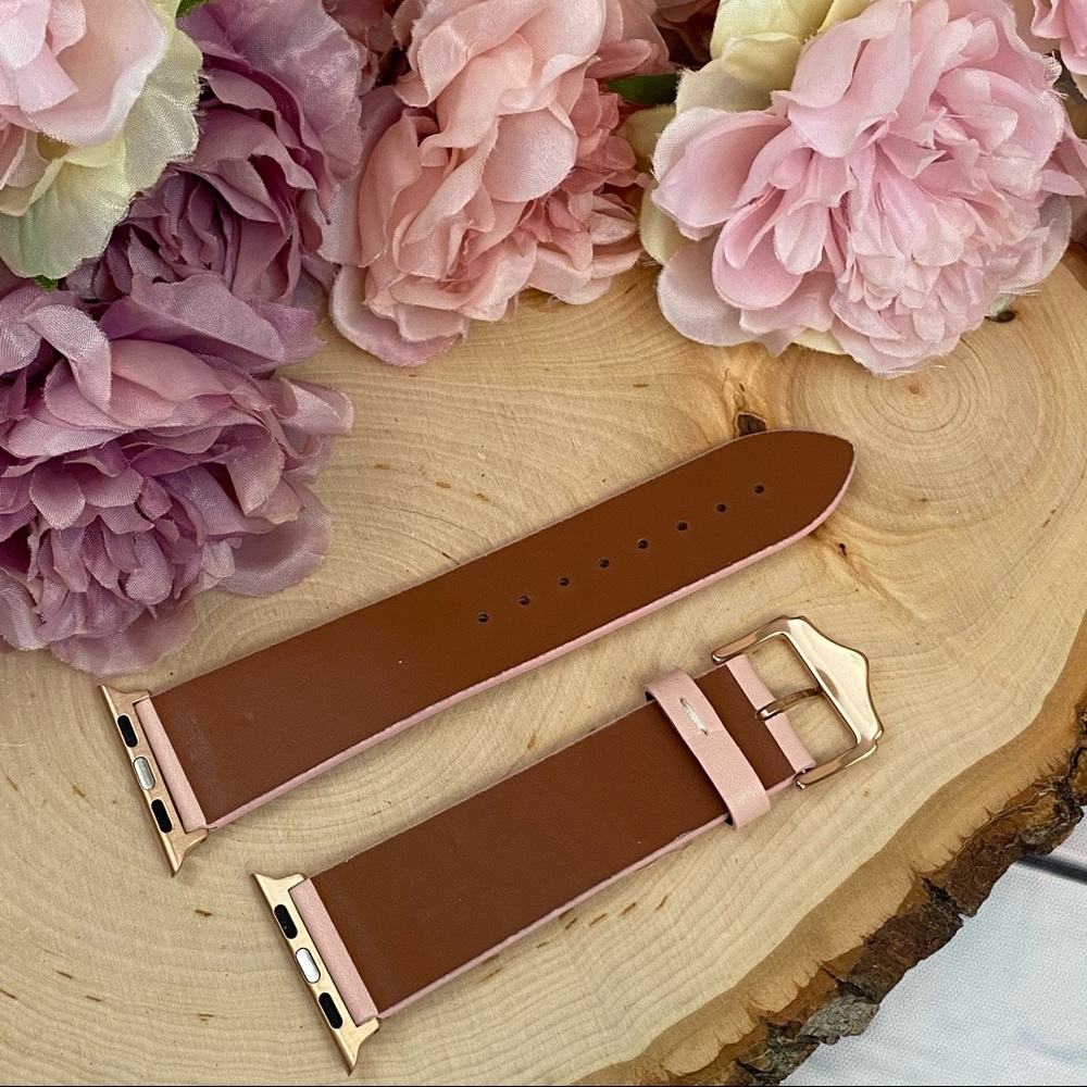 Pink Studded Leather Punk Rock Apple Watchband - Picture 13 of 15